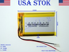 3.7V 1500 mAh 803450 Lithium Polymer LiPo Rechargeable Battery USA STOCK 