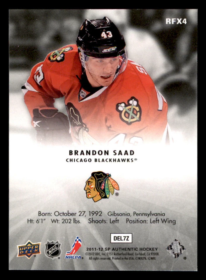2011-12 SP Authentic Holoview FX #RFX4 Brandon Saad (ref 232927) - Image 2 of 2