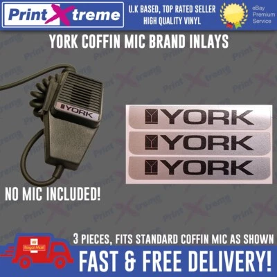 PRINTXTREME LTD - CB FACEPLATE DECALS YORK cb radio COFFIN MIC INLAY STICKER Decal self adhesive NO MIC INCLUDED!