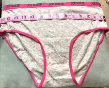 Vintage Joe Boxer Bikini Panties 100 Cotton Pink Grey Size 7 Logo Band Kmart