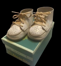 1972 Vintage Baby Stride Rite Leather Walking Shoes H6 1109 1  With Original Box