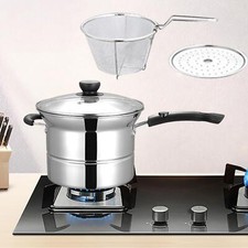 Saucepan with Lid Noodles Soup Pot Cheese Pasta Spaghetti Stainless Steel