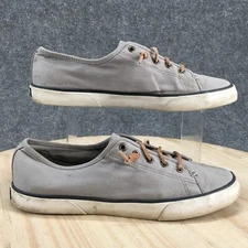 Sperry Shoes Womens 10 M Pier View Casual Low Sneakers STS95729 Grey Canvas