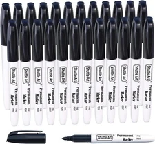 Permanent Markers 24 Pack Black Permanent Marker setFine Point Works on Plast