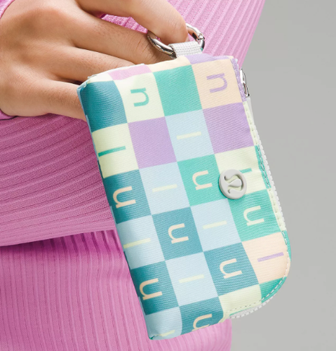 NEW Lululemon Clippable Card Pouch Checkered Moment Mini Multi/Vapo - Picture 4 of 6