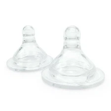 Baby Bottle Nipple Set, Silicone Nipples, Anticolic, BPA Free, Slow Flow, 2pcs