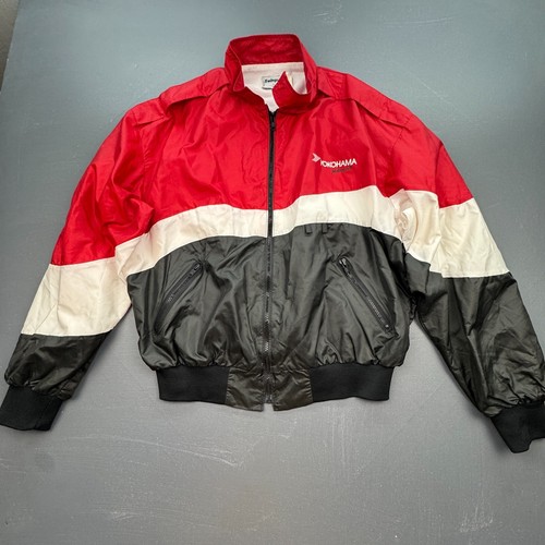Swingster Yokohama Racing Jacket Men’s Large USA Red Black White Windbreaker 80s