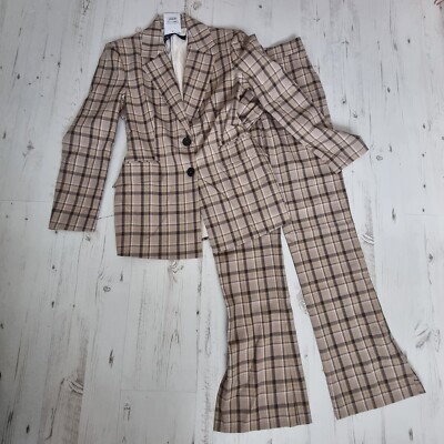 Zara Checkered Outfit Set Of Blazer And Trousers, Size S UK