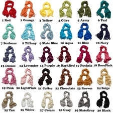 Women Pashmina Wool Feel Silky Classic Solid Wedding Shawl Scarf Stole Wrap 