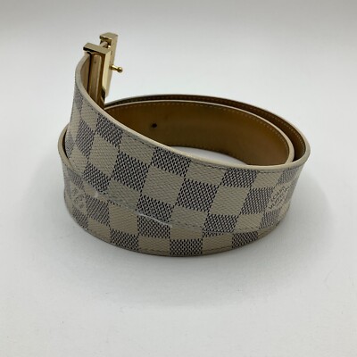 Louis Vuitton M9609 Damier Azur Canvas Belt LV Initial Gold  display picture 3