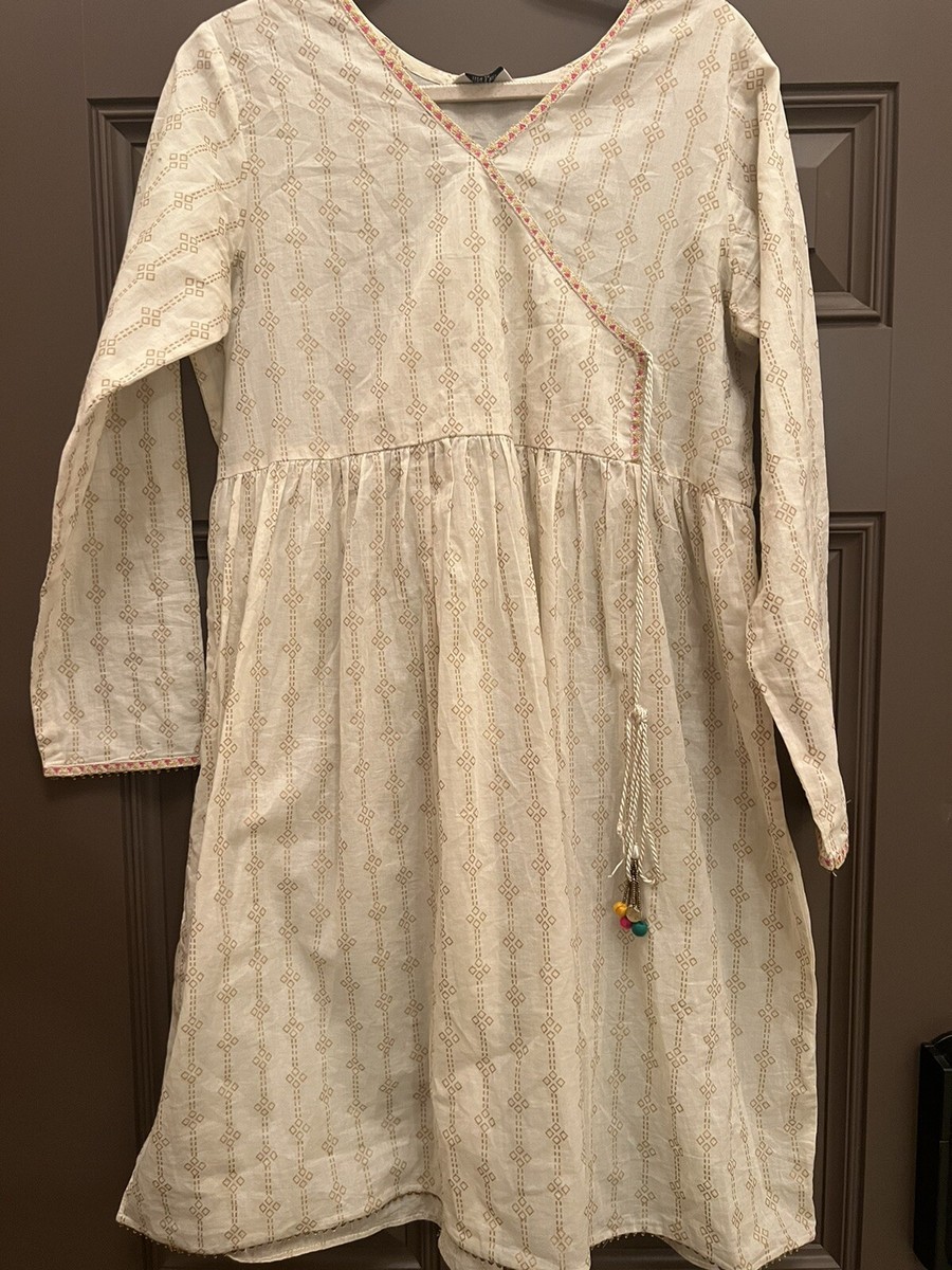 Chinyere Beige Gold Design Traditional Indian dress Size Medium M Beads Tik  Tok | eBay