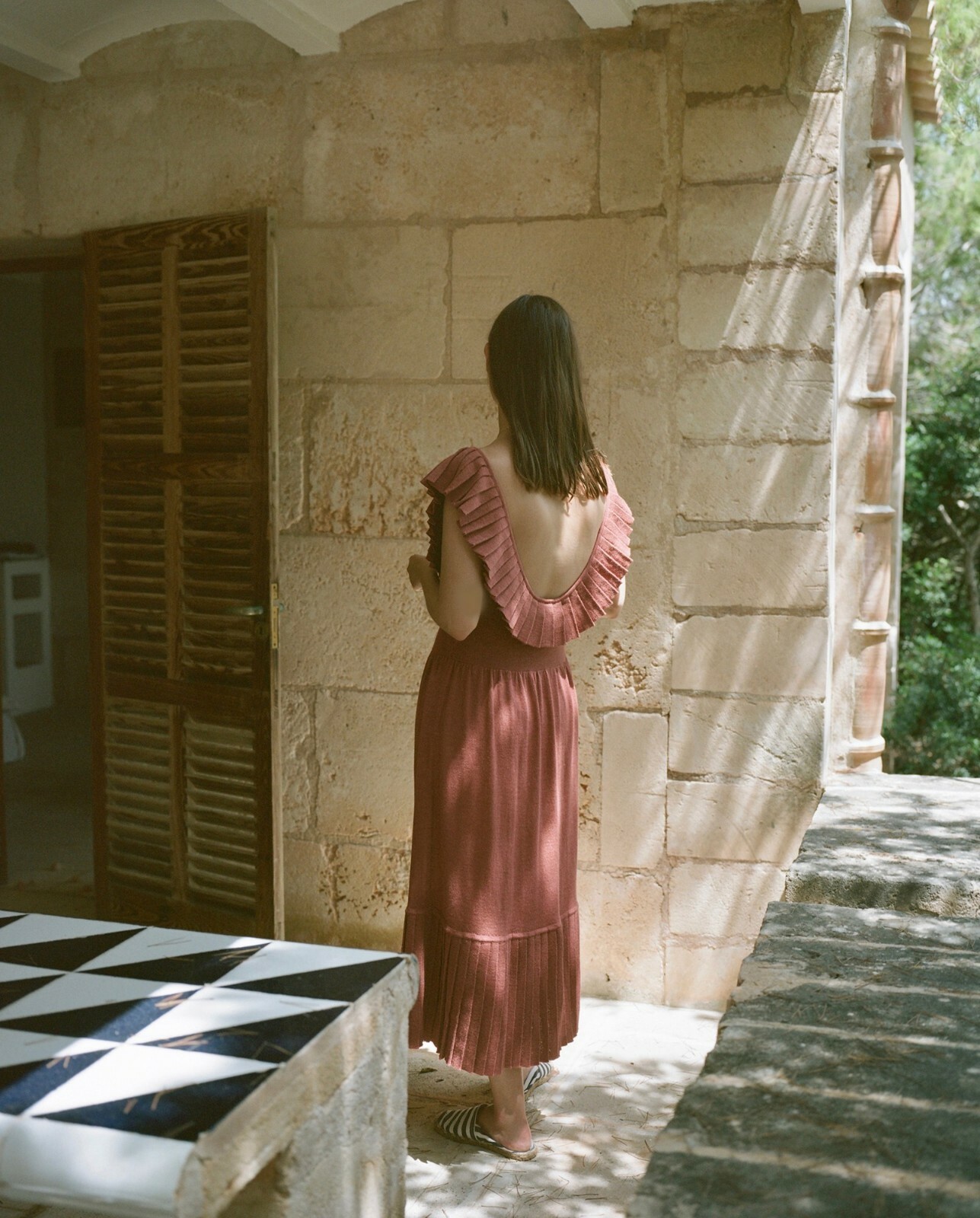 Hesperios Florence Frida Mini Ruffle Dress Aragon S MNZ Totokaelo goop Org $500