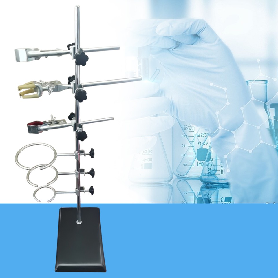 Chemistry Lab Support Iron Stand Holder Flask Condenser Clamp Retort ...