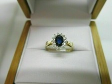 2Ct Oval Cut Lab-Created Blue Sapphire Engagement Ring 14K Yellow Gold Plated