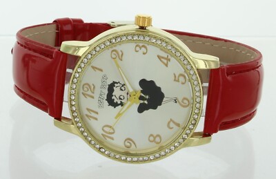 Ladies Betty Boop Watch 40mm RED Band Stone Bazel Easy To
