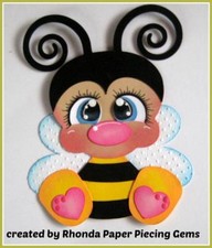CRITTER BEE boy girl scrapbook premade paper piecing by Rhonda