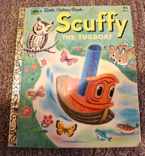 Little Golden Book Scruffy The Tugboat Gertrude Crampton 1980 Hardback Book