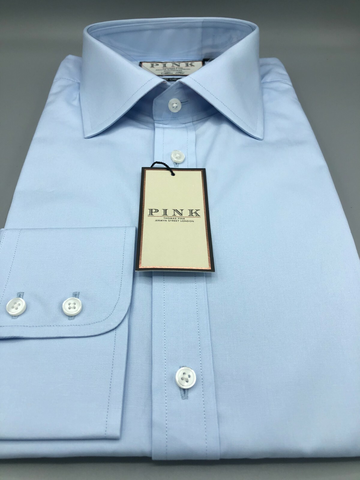Thomas Pink, Pale Blue Shirt, UK:17 L, EU:43 L, RRP:£115!  BNWT, Slim Fit