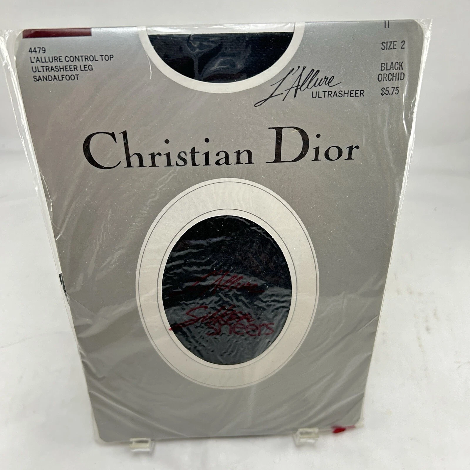 Culotte vintage Christian Dior taille 2 L’allure Control top ultra transparent noir orchidée