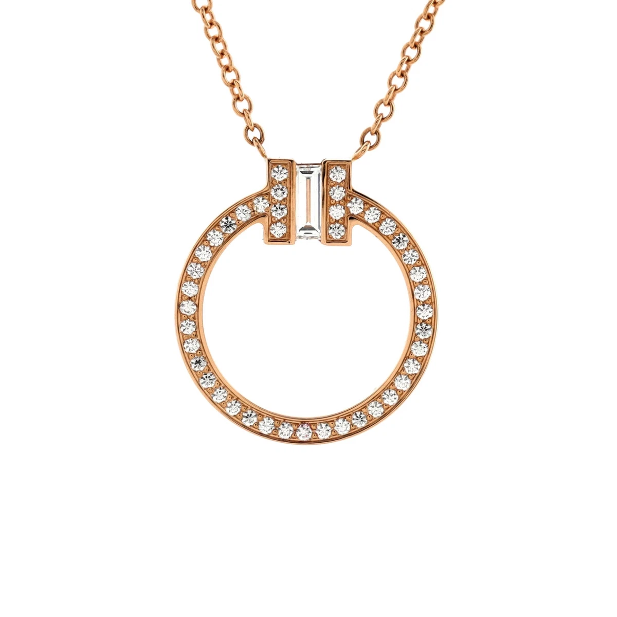Tiffany t necklace rose deals gold