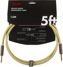 Fender Deluxe TWEED Electric Guitar/Instrument Cable, Straight Ends, 5' ft