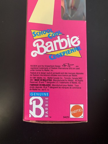 Mattel 1991 School Cool Barbie CHRISTIE #9425 Vintage - Sigillato - Foto 9 di 12