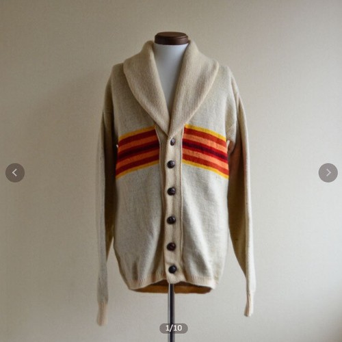 70S Pendleton Shawl Collar Wool Knit 