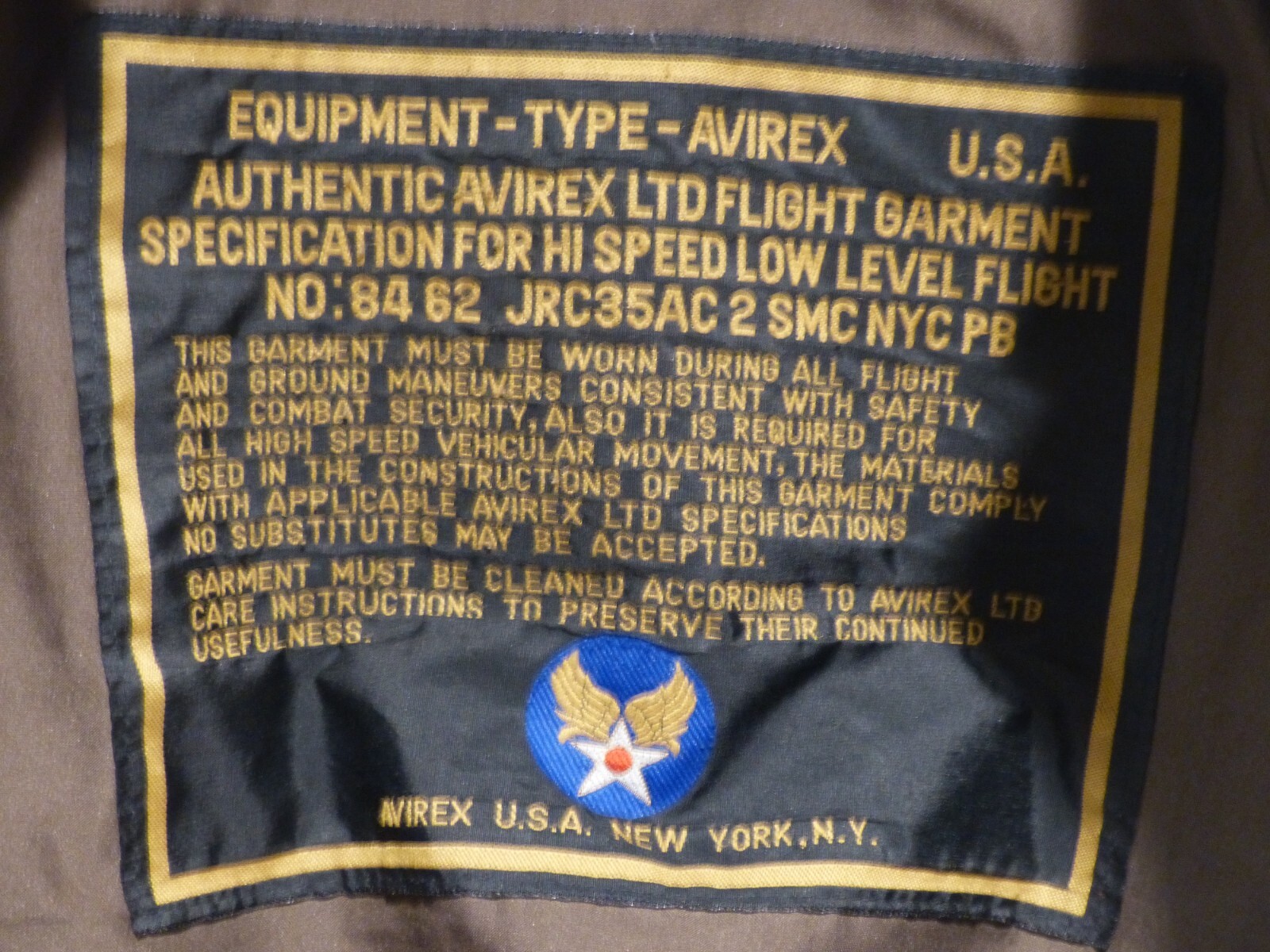 equipment type avirex