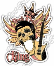 Rock 'n Roll Skull Music Guitar Gift Idea Car Bumper Vinyl Sticker Decal 4"X5"