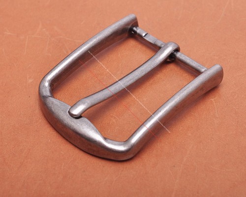 40mm Men Silver Quality Classic DIY Leathercraft Heel Bar Prong Pin Belt Buckle - Picture 9 of 10