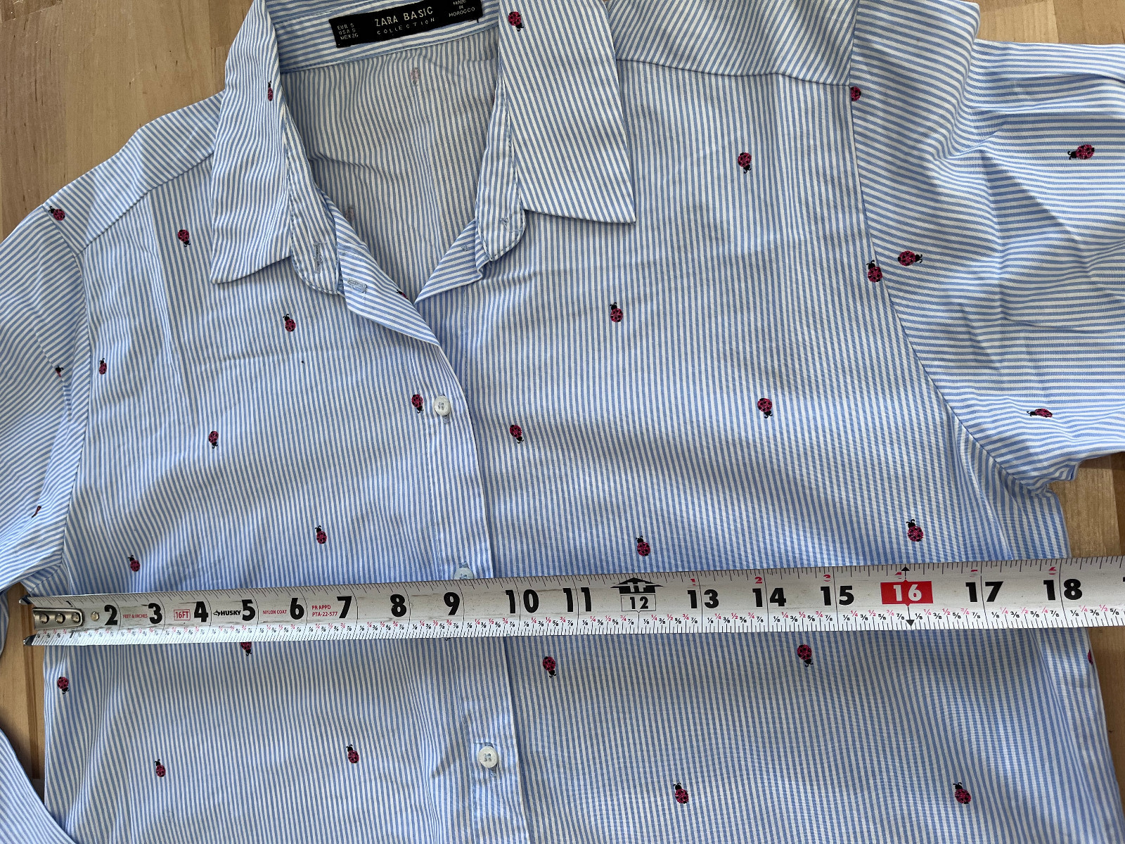 ZARA Basic Striped Ladybug Print Long Sleeve Butt… - image 5