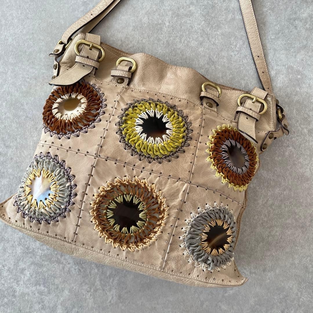 Jamin Puech Leather Embroidered Patchwork Shoulde… - image 4