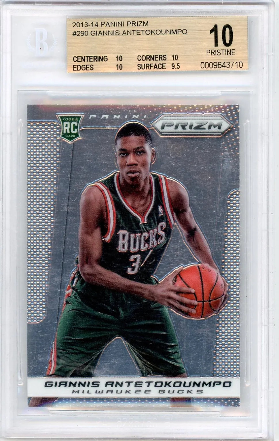 2013 Panini Prizm Giannis Antetokounmpo #290 BGS 10 Rookie