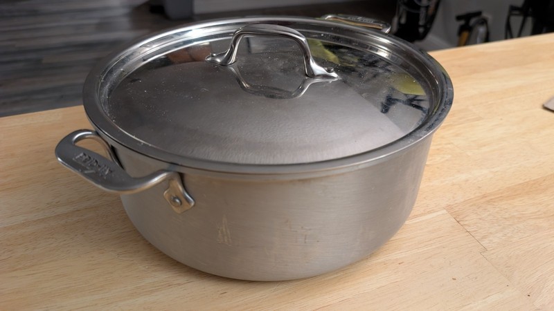ALL CLAD 6 QT Stock Pot Master Chef2 MC2 Brushed Stainless Steel W/Lid