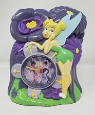 Vintage Disney Fairies Tinker Bell Coin Piggy Bank And Alarm Clock