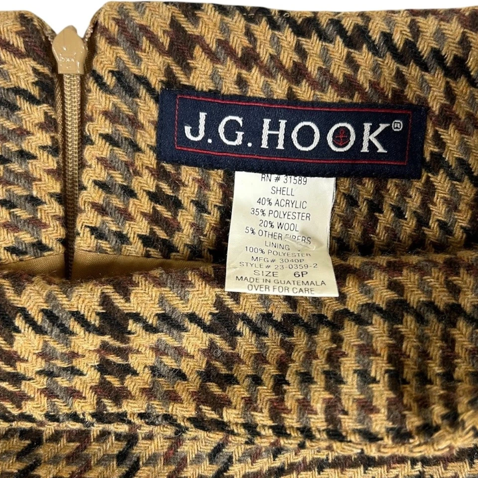 Винтажный - J.G. Крючок женщин высокая талия гончая юбка-карандаш коричневый 6 миниатюрный - Изображение 2 из 4