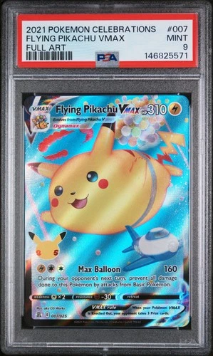 2021 POKEMON CELEBRATIONS #007 FULL ART/FLYING PIKACHU VMAX PSA 9