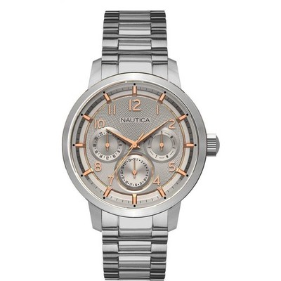 Herrenuhr Nautica NAD16554G Day Date WR 100M Gehäuse Stahlarmband