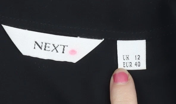 Next Womens Black Lace Collar Bodysuit UK 12 Long Sleeve Party — 第 4/4 张图片