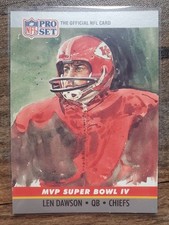 Len Dawson 1990 Pro Set MVP Super Bowl IV Card #4 Kansas City Chiefs