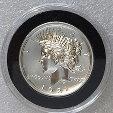 1921 PEACE DOLLAR HIGH RELIEF TRIBUTE 1 OZ .999 SILVER PROOF ROUND AMAZING!