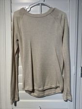 Lululemon Sit In Lotus Sweater Merino Wool Light Tan Beige Size 8