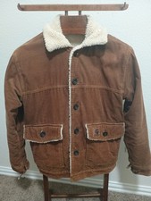 Carhartt Corduroy Boa Sherpa Lined Men Brown  Jacket Sz L Made In Asia