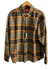 Supreme 22AW Plaid Flannel Shirt Long Sleeve Shirt M Cotton BRW