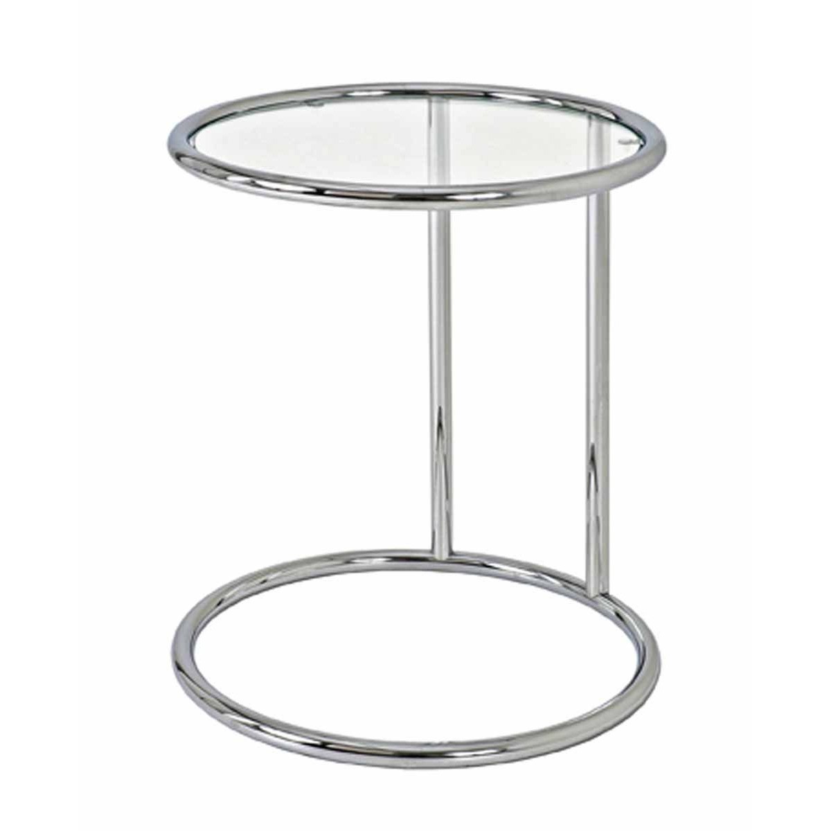 Table d'Appoint en Verre Blaise 55cm Argent pour Salon Moderne