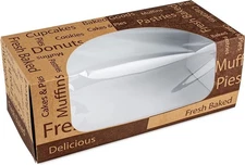 MT Products Brown Print Bakery Boxes - 9" x 4" x 3.5" Pastry Boxes - Pack of 100