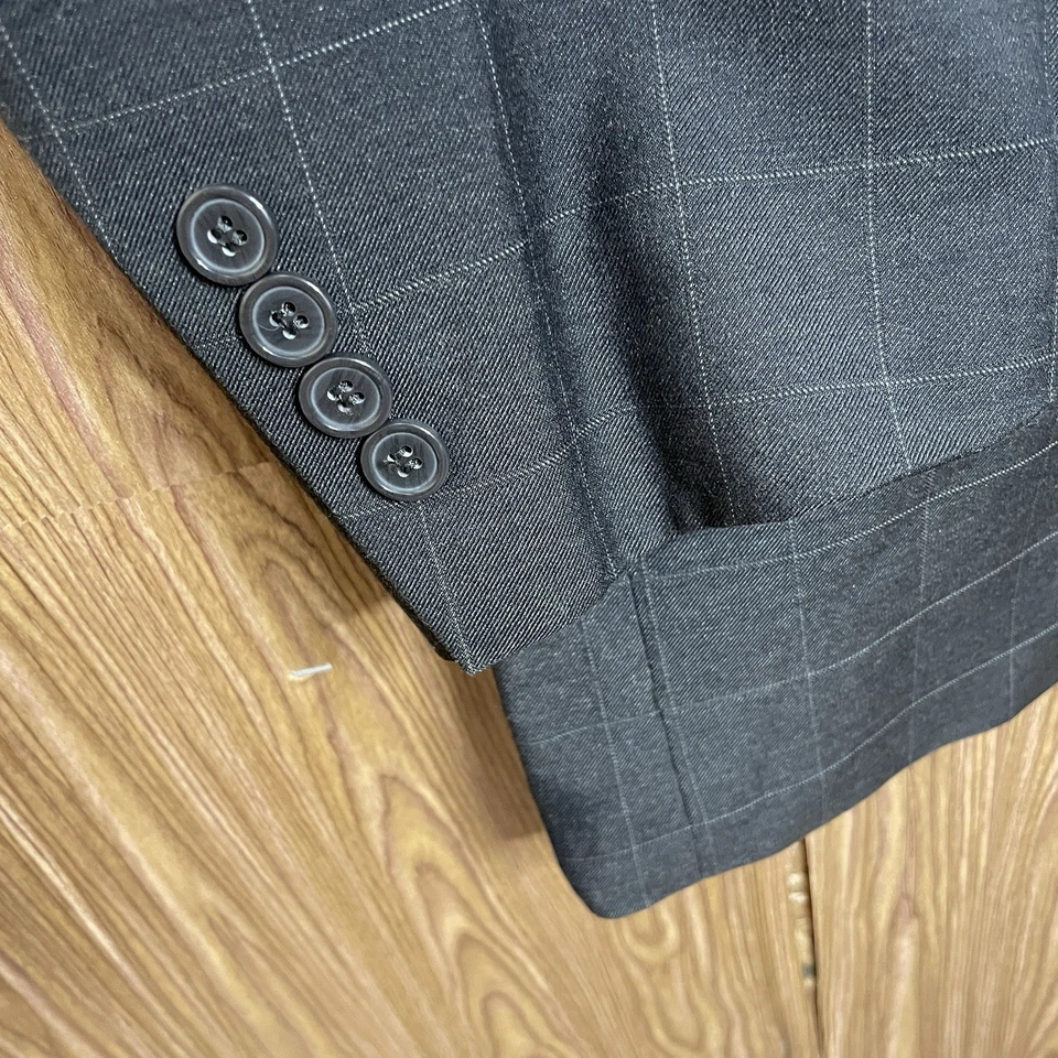 Abrigo deportivo Stacy Adams dorado para hombre 46L gris plata cuadros poliéster doble ventilación Foto 4 de 4