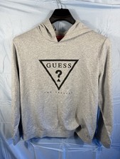 GUESS Los Angeles Gray Hoodie XL Triangle Logo Pullover Sweatshirt