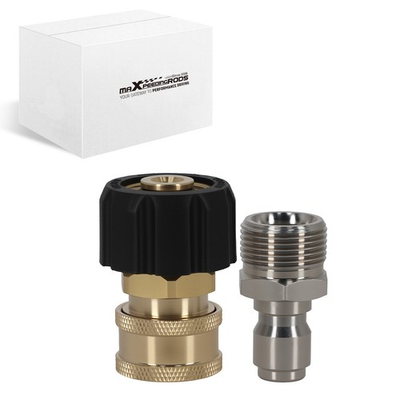 #ad #ad M22 14mm 3 8quot; Quick Connect Pressure Washer Adapter Coupler Brass 5000 PSI $18.20