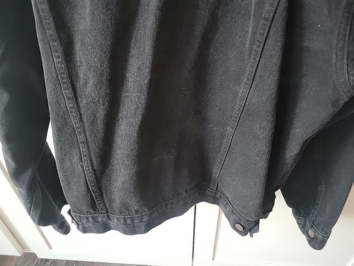 Chaqueta de mezclilla Levis para hombre X-grande negra 70507 camionero motociclista ciclista de colección súper genial - Imagen 13 de 18